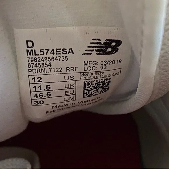 New Balance Classic 574 Shoes Mens Size 12 Gray White Suede Running Sneakers - Picture 12 of 12